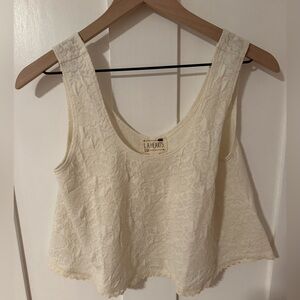 La Hearts Ivory Floral Lace Tank Top NWOT